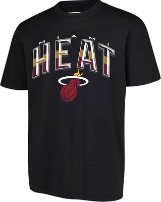 Pánské tričko NBA Miami Heat, obloukové plexi, krátký rukáv, velikost S, černá