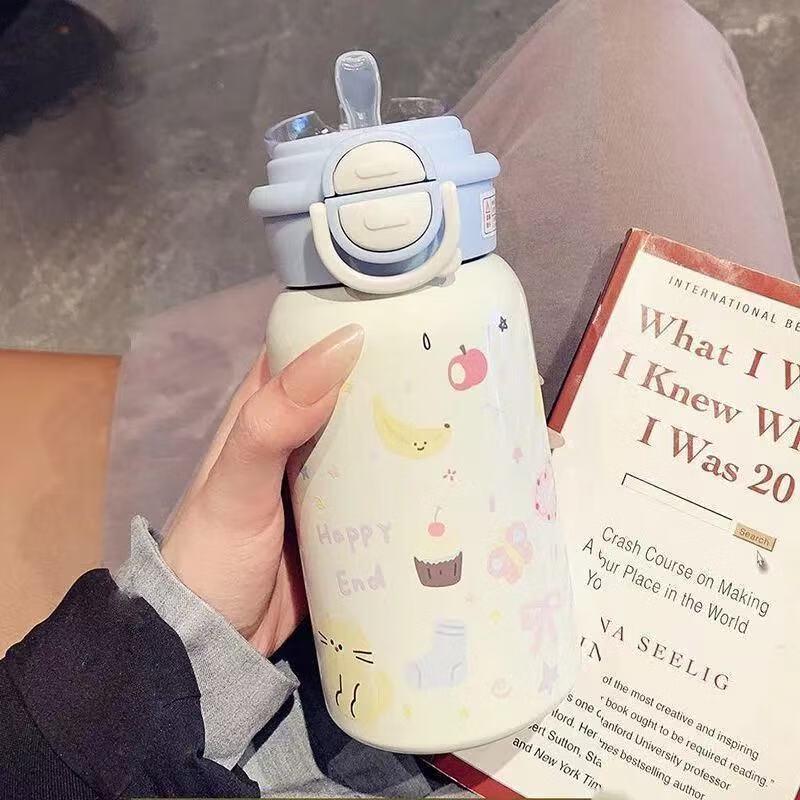 Xiaoyueya 316 Stainless Steel Cartoon Insulated Straw Bottle 500ml