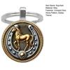 Year of Horse Keychain 2026 Zodiac Design Compact Good Luck Key Chain Pendant with Bells Metal Frame Holiday Decoration