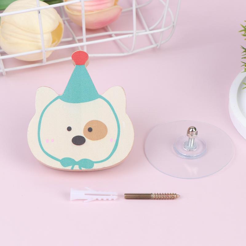 Cute Animal Wooden Hook Cartoon Wall Mount Hanging Hook Decorative Towel Holder Hook For Nursery Bedroom Home Wall Decoration
