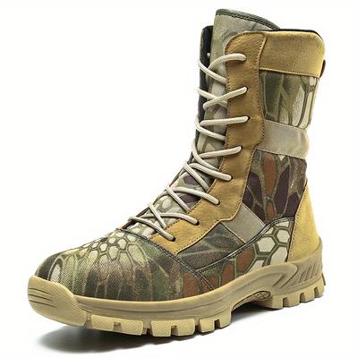 Herren- und Damen High Top Schnürstiefel im Sportstil, Obermaterial aus strapazierfähigem PU, atmungsaktives Stofffutter, runde Zehen Militärtrainings- und Wanderstiefel