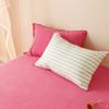 Ins Girls Green Striped Bedding Set Solid Color Soft Washed Cotton Bed Sheet Queen King Size Duvet Cover Set With Pillowcase