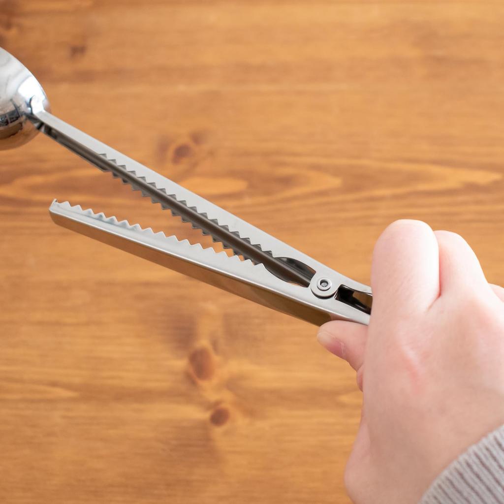 ONE SECOND 2-WAY Measuring Spoon for Coffee Beans, Stainless Steel, with Clip, 15ml Tablespoon