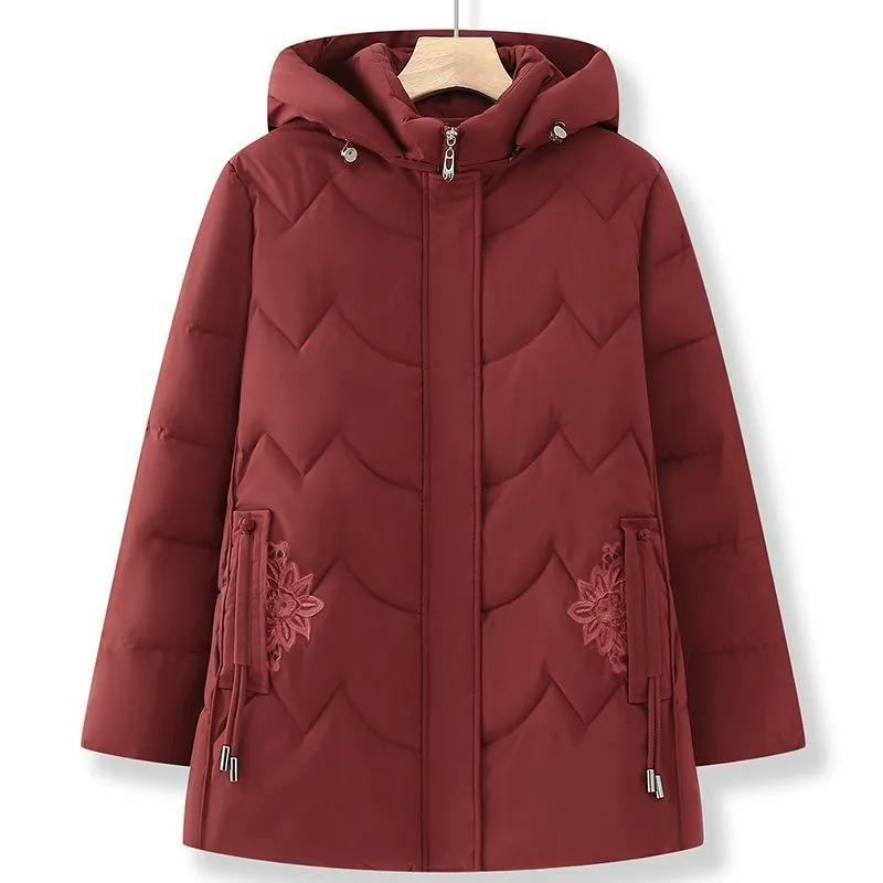 Autumn and Winter Vintage Thick Hooded Padded Jacket Women New Spring Autumn Parkas Casual Mid-Length Warm Cotton Coat Female Loose Overcoat