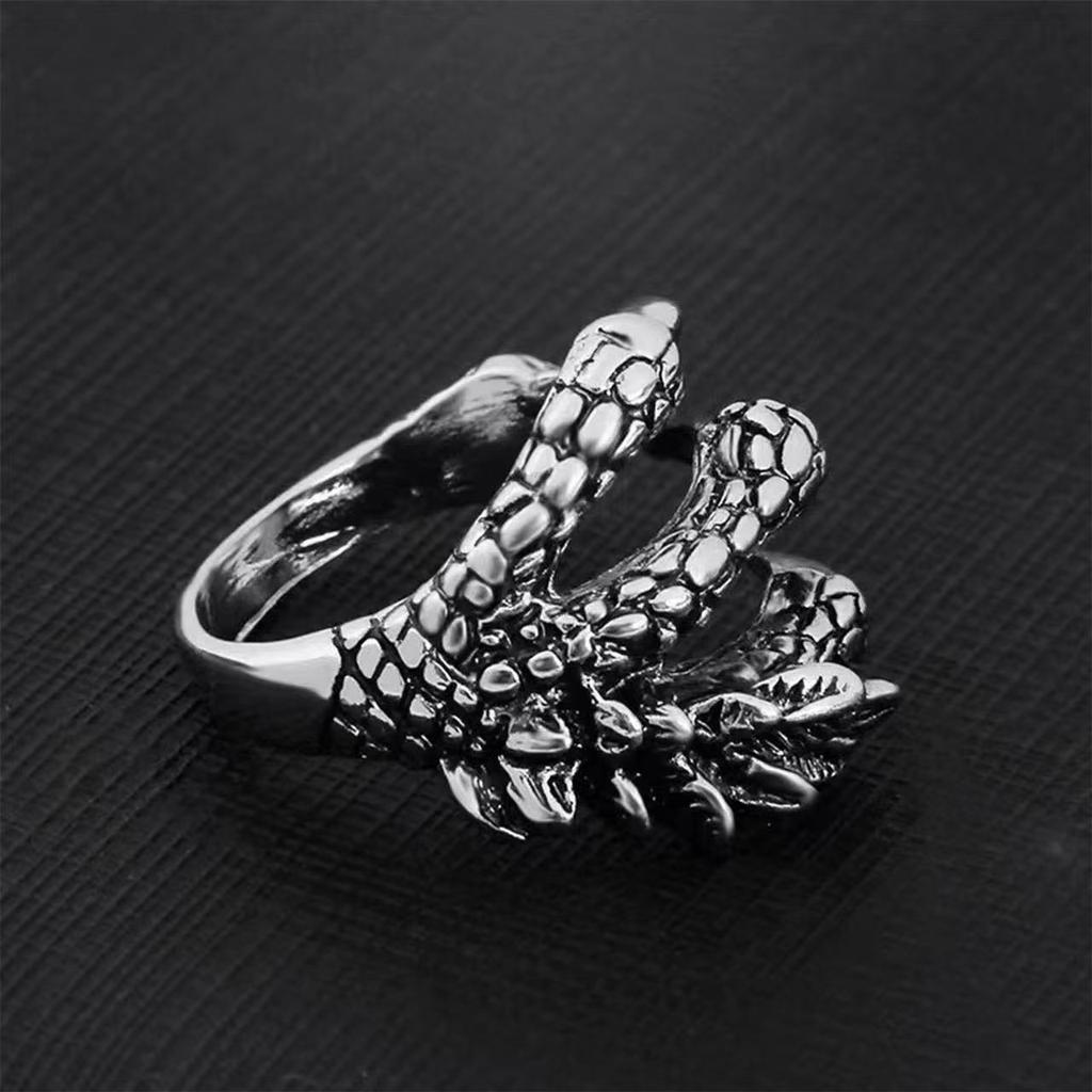 Men's Open Adjustable Chinese Dragon Claw Ring Fashion Ring for Women