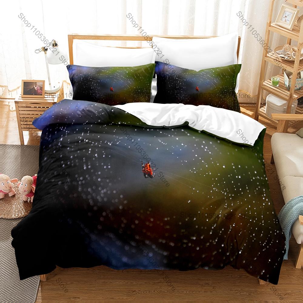 Cool Spider Web Gothic Dark Horror Halloween Minimalist Pattern Abstract Art HD Print Bedding Set Duvet Cover + 2 Pillowcases