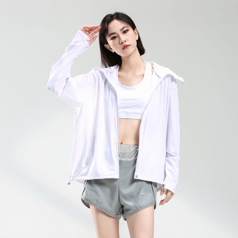 Women's Anti-UV Ice Silk Hooded Windbreaker - Breathable, Elastic, and Sun-Protective Summer Jacket for Climbing