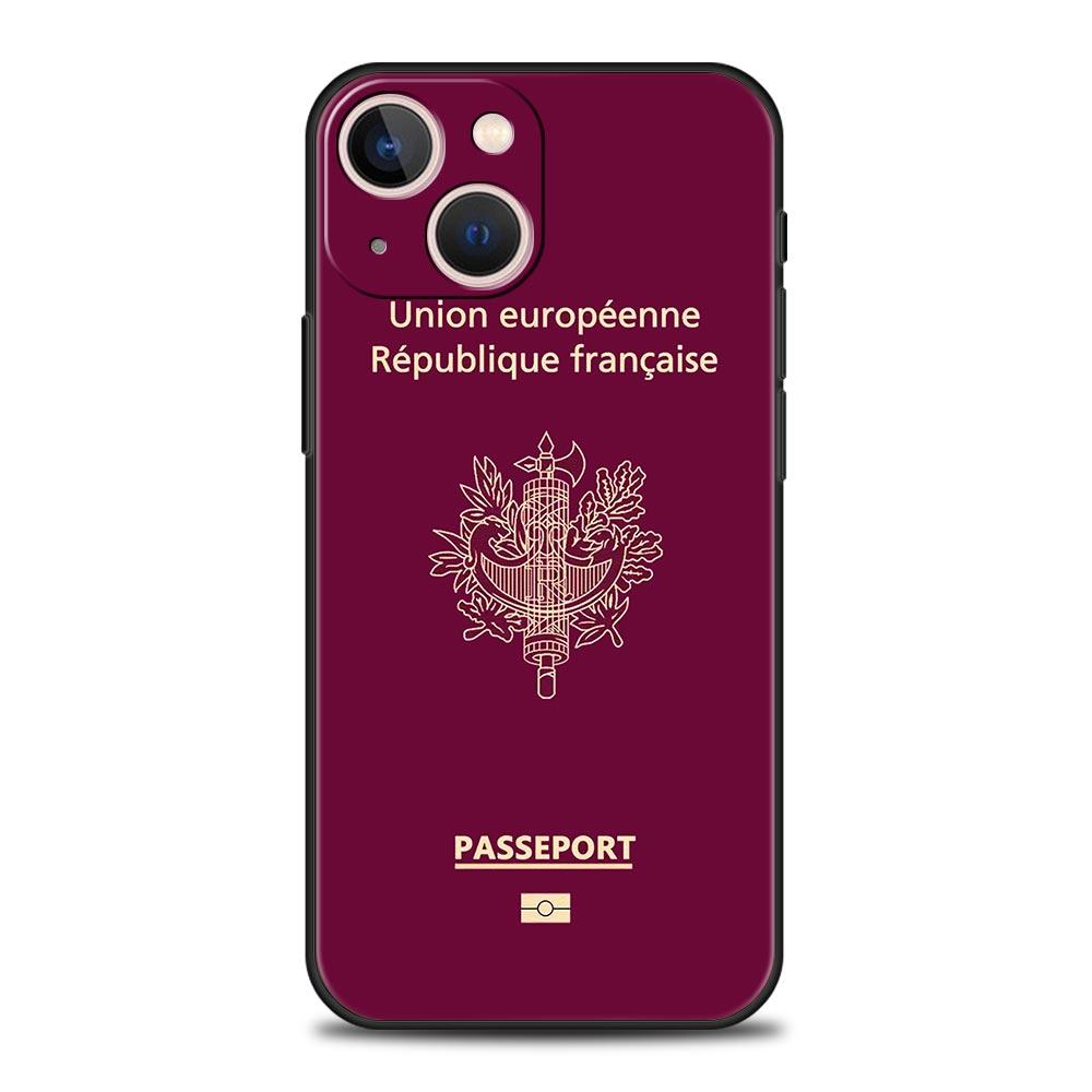 Algeria Russia Passport For iPhone 11 12 13 15 14 Pro Max Phone Case X XR XS 7 8 Plus SE 2020 Luxury Black Soft Cover Funda