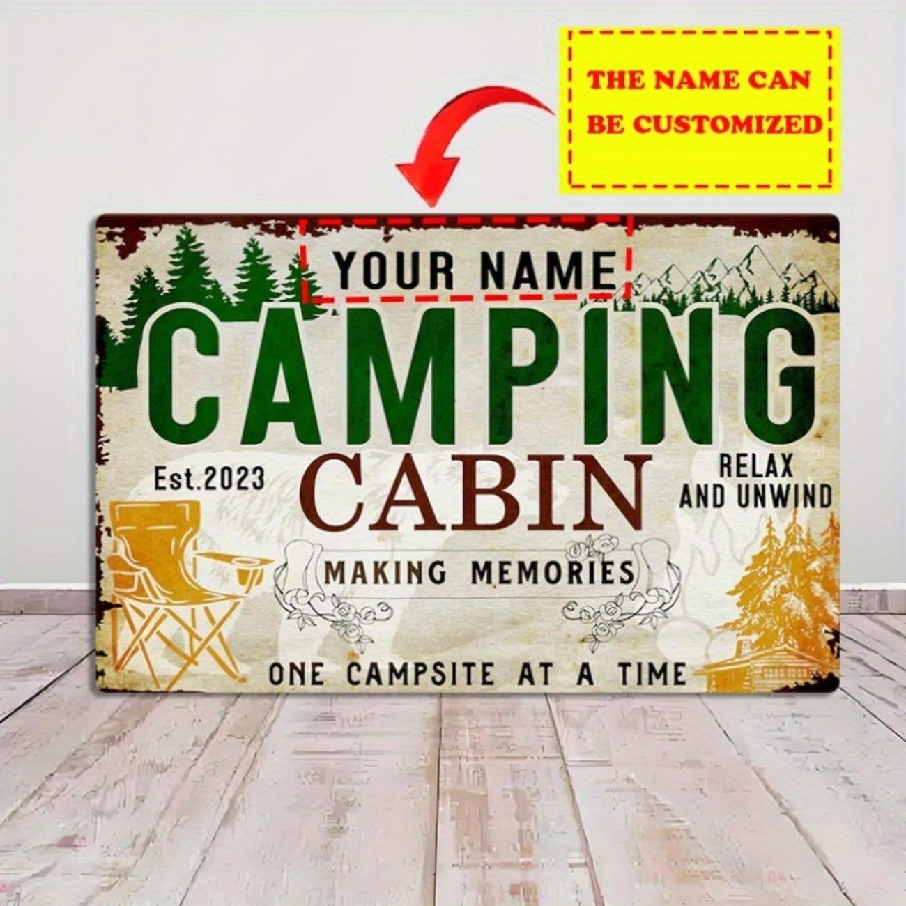 1pc Personalized Aluminum Camping Sign Custom Name Metal Plaque for Outdoor Camper Van Decoration белый