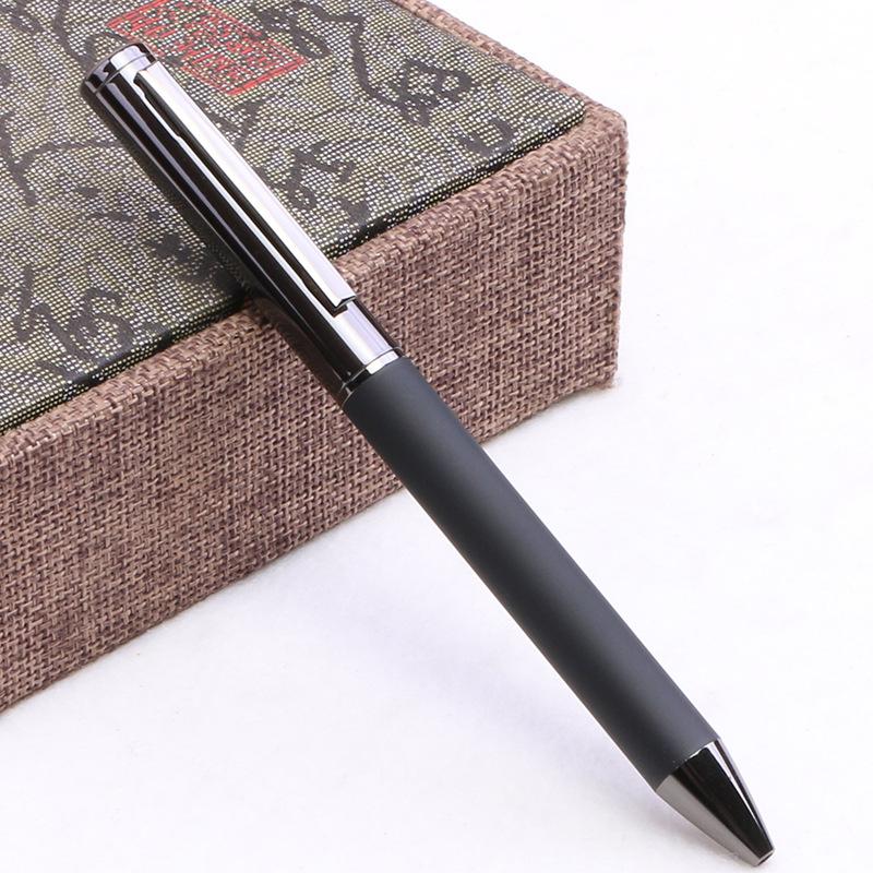 Environmentally Friendly Wood Metal Foreskin Ballpoint Pen Printing Logo Business Office Gift Pen Electroplating Gun Ash Medium Oil Neutral Pen