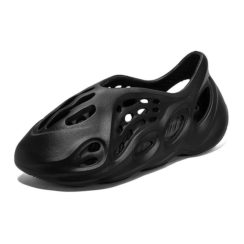 

Летние новые камуфляжные сандалии с кокосовым отверстием, римские пляжные туфли, повседневные сандалии, мужская пара, цельные 2025 37 чёрный