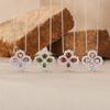 Natural Tanzanite Garnet Aquamarine Diopside Clover Colored Treasure Necklace Women'S S925 Sterling Silver Gem Pendant