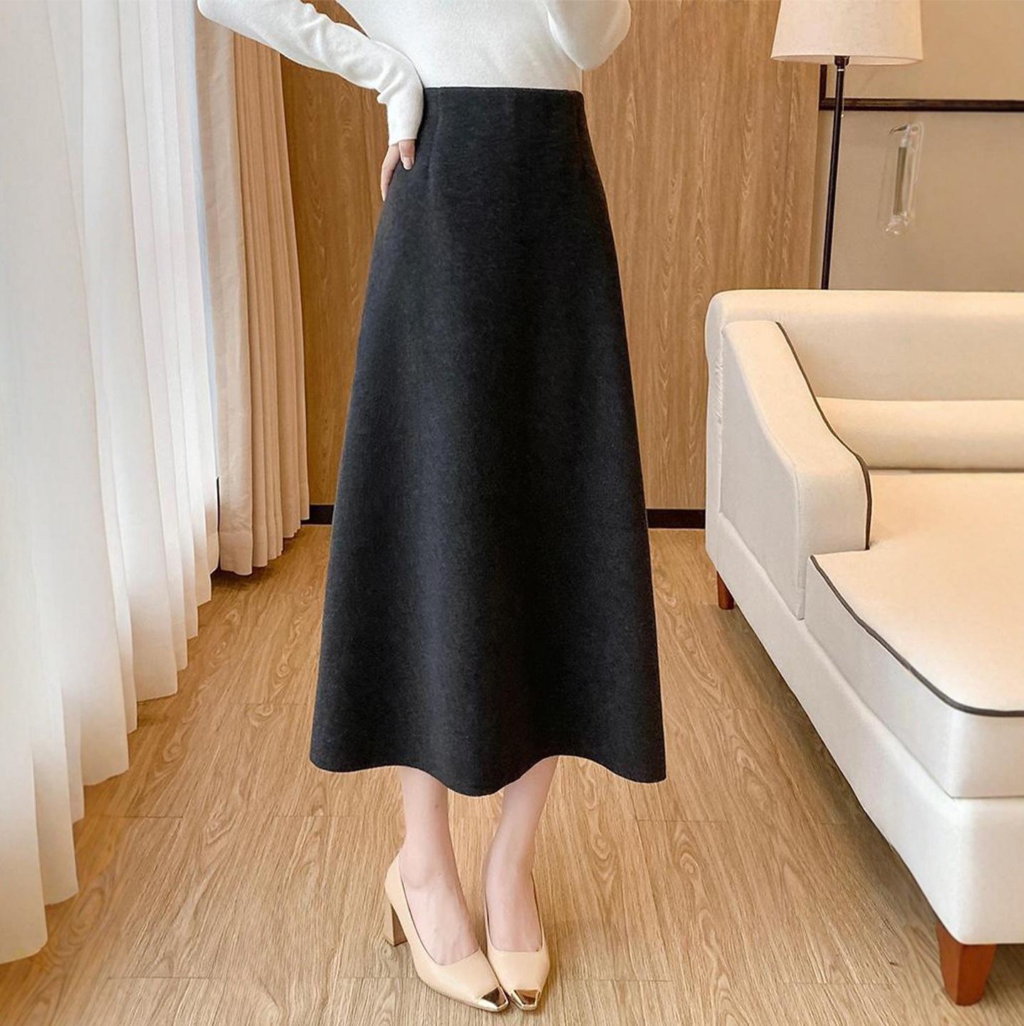 

Stylish Women s High-Waisted A-Line Midi Skirt - Minimalist Autumn/Winter 2025 Collection 3XL (approx. 135-145 jin) темно-серого