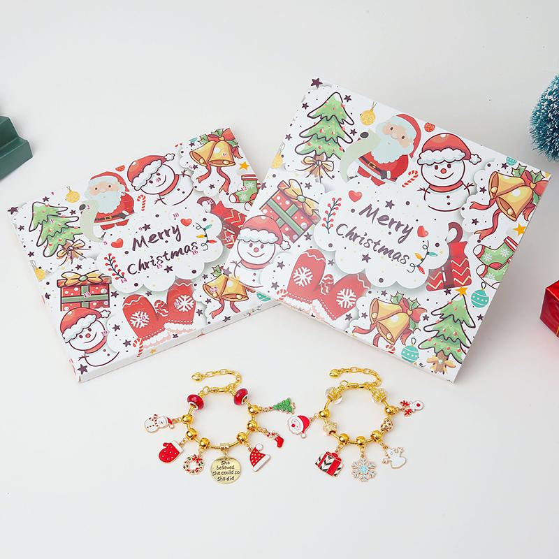 Necklace Pendant Christmas Countdown Advent Calendar Blind Box Christmas Themed Diy Bracelet