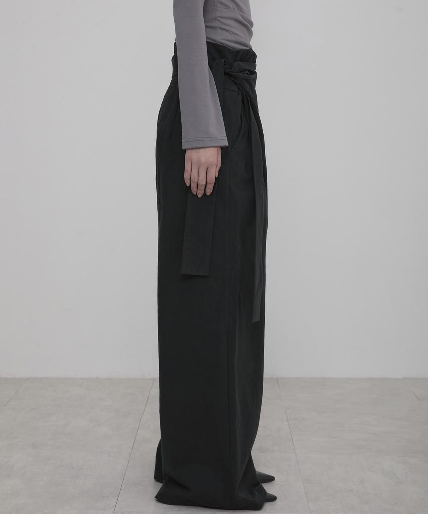 Peulleeoeob Layered Wrap Trousers (Fl-255_Black)