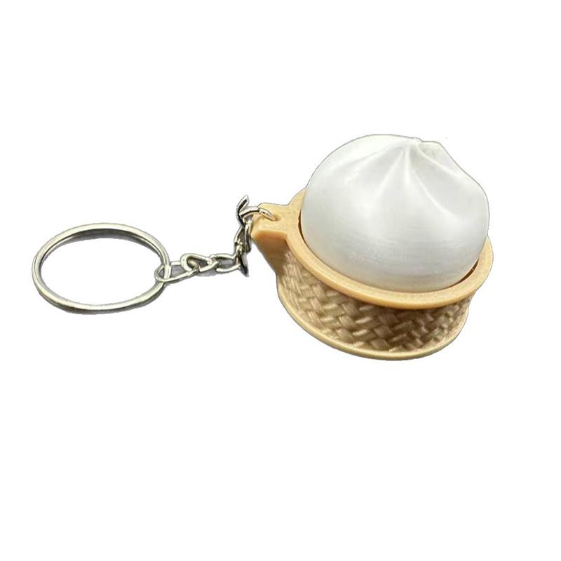 Mini Panino al Vapore Sollievo dallo Stress Morbido E Lento Rimbalzo Impastare Decompressione Panino Clicker Portachiavi