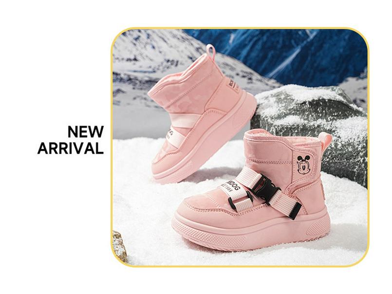 Bobdog High-Top Velvet Winter Snow Boots for Boys - Warm, Casual Children's Cotton Boots