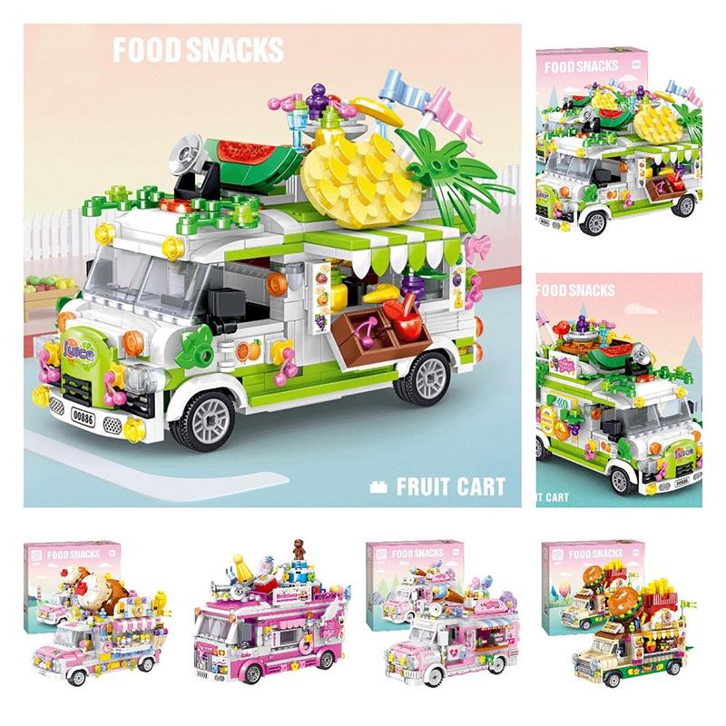 Diy Creative Mini Puzzle Building Toy Sweet Dessert Burger Car With 638 Abs Plastic Grains