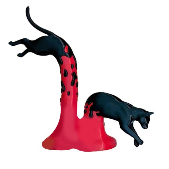 

Cat Figurine 3D Printed Novelty Jumping Cat Statue Collectible Animal Sculpture for Home Desktop Shelf Decor червоний