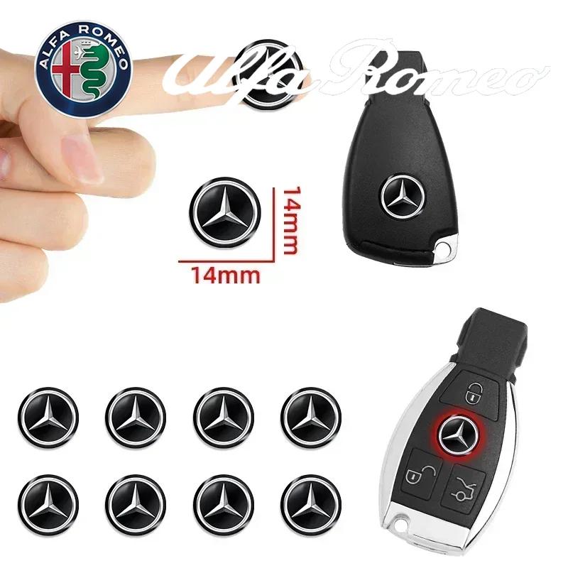 14mm Car Remote Key Sticker Aluminum Emblem Decal For Mercedes Benz AMG Smart W205 C300 W203 W206 W108 W124 W126 W140 W168 W169