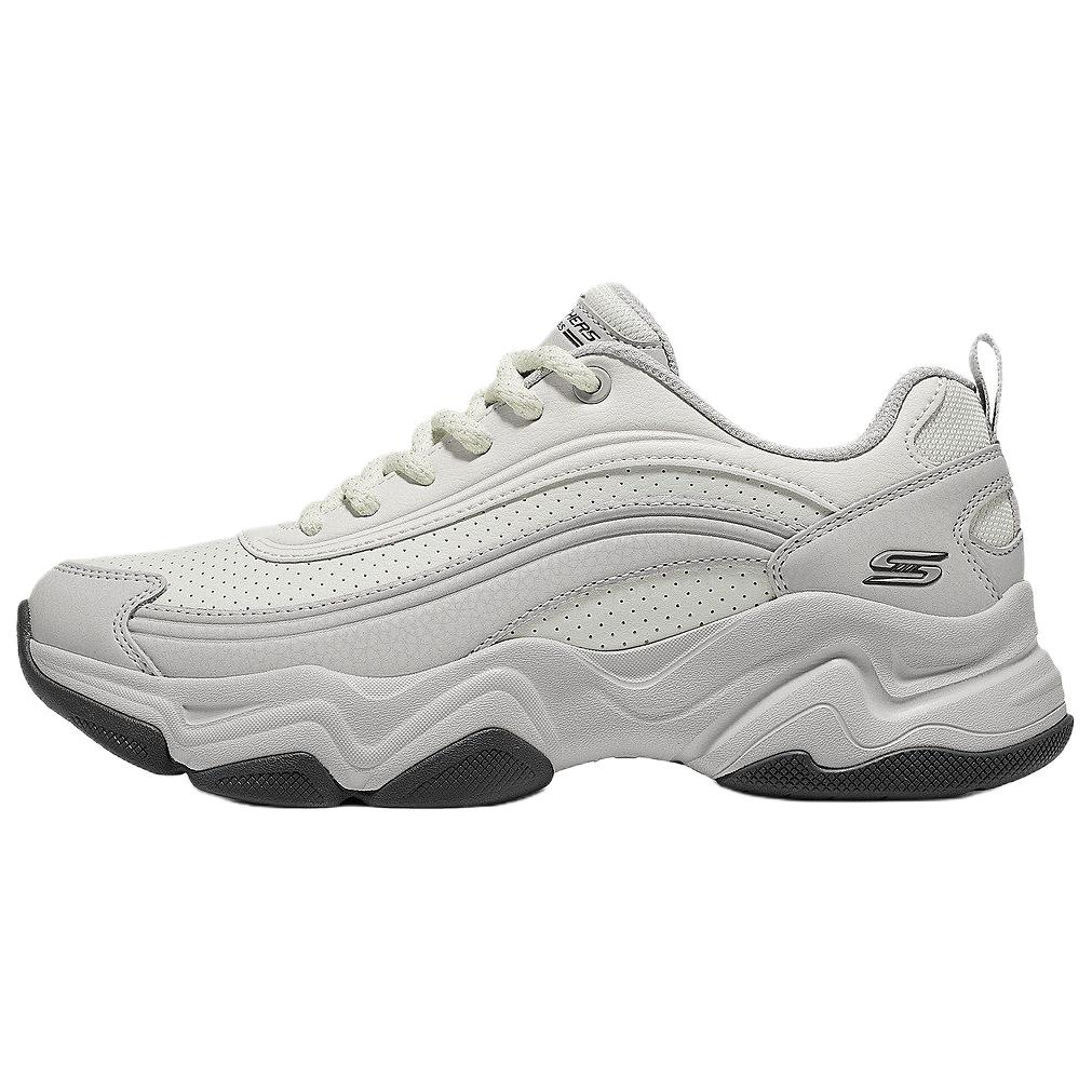 Skechers DLites Comfortable Durable Low-Top Dad Shoes Women sneaker White Gray 117683-WGY 35