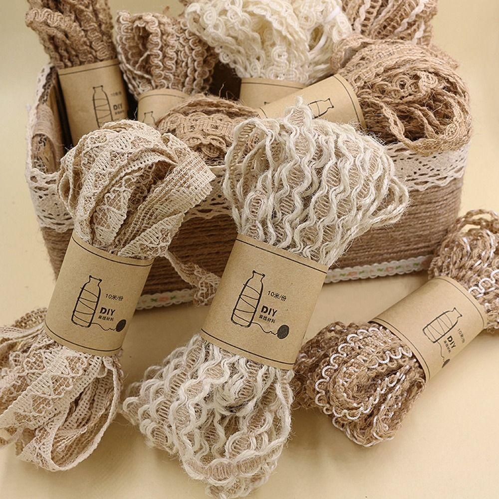 10 Meter Burlap Ribbons Handicraft Weavin Jute Yarn Retro Jute Burlap Ribbons  DIY Arts