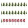 50 Pcs Christmas Artificial Picks Fake Greenery Pine Branches Faux Red Berry Stems for DIY Christmas Garland Wreath Flower Arrangement Decoration