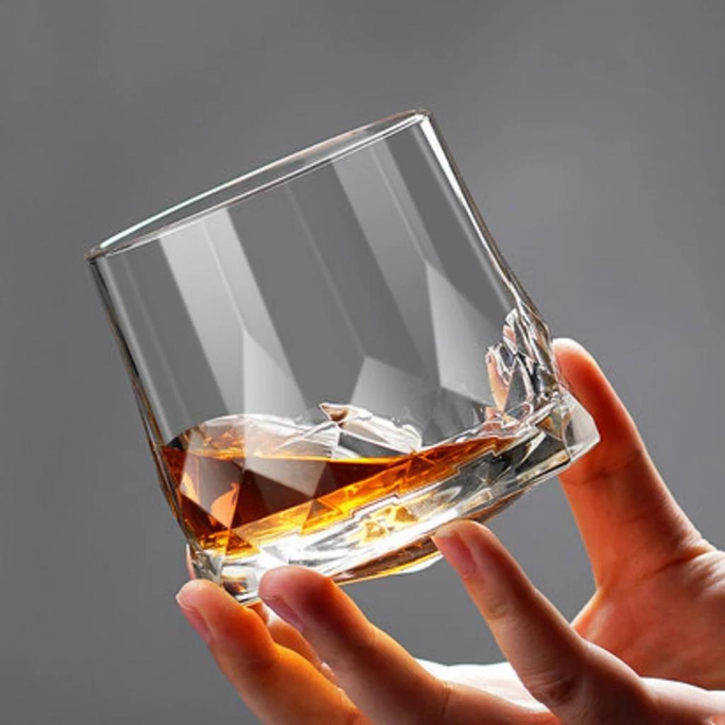 Spinning Whisky Glass Whiskey Tumblers, Old Fashioned Scotch & Bourbon Glasses