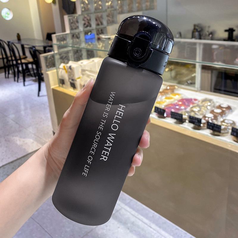 High-Capacity Summer Sports Water Bottle with Straw - Stylish Design for Students & Girls, Plastic Cup