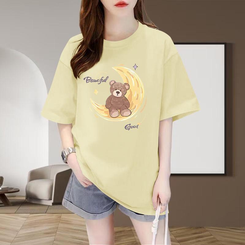 2026 European Style Plus Size Women's Cotton Short Sleeve T-shirt - Hot Selling, Loose, Slimming, Versatile, and Trendy