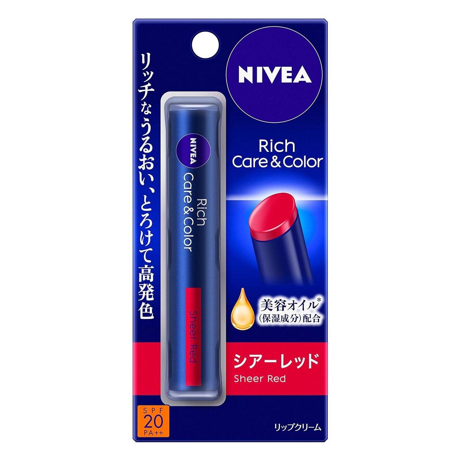 NIVEA Rich Care Color Lip Sheer Red 2g
