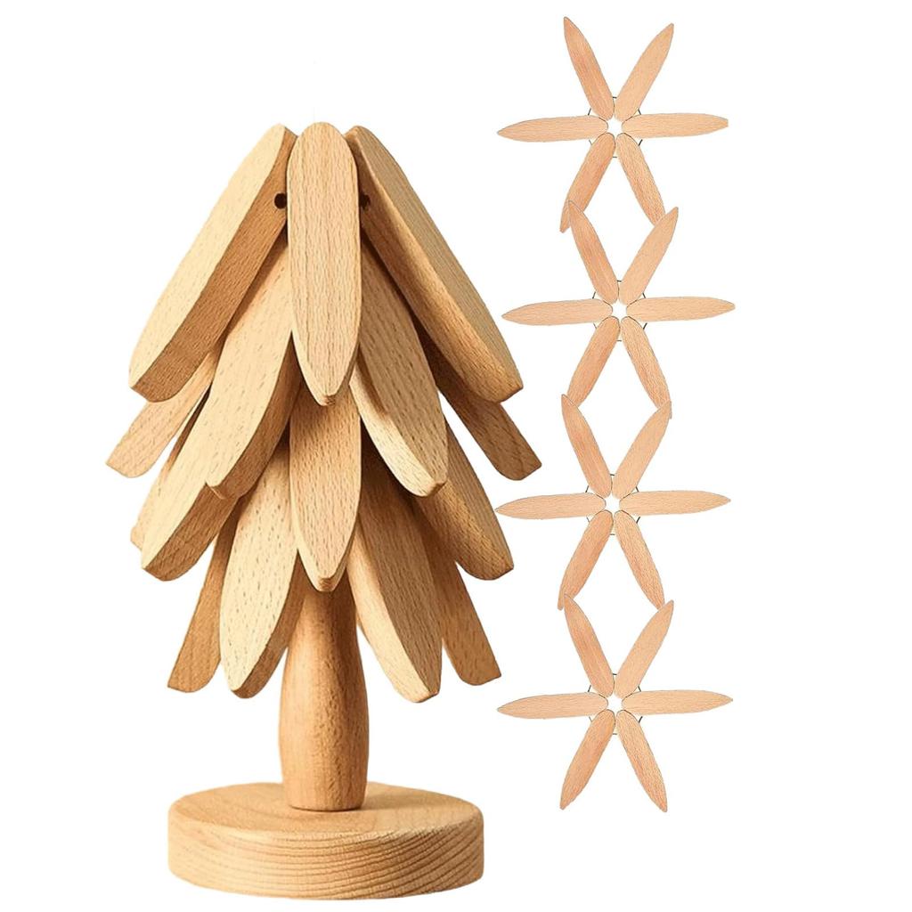 Tree Shape Set ,Wooden  For Hot Dishes Tree Shape Set For Teapot Hot Pots