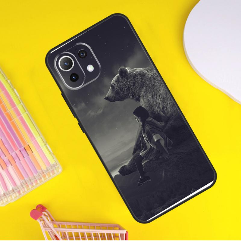Cute Cartoon Bear Cover For Xiaomi 14 13 Ultra 11T 12T 13T 14T Pro POCO X7 Pro X3 X5 F3 F5 F6 M6 X6 Pro Case