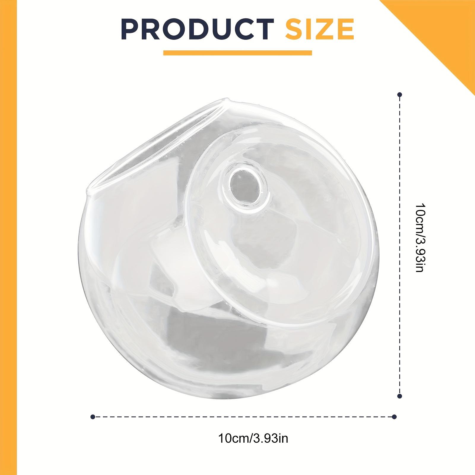 1pc Transparent Glass Hydroponic Flower Pot Wall-Mounted Semi-Circular Fish Tank Modern Decorative Style Bonsai Pot