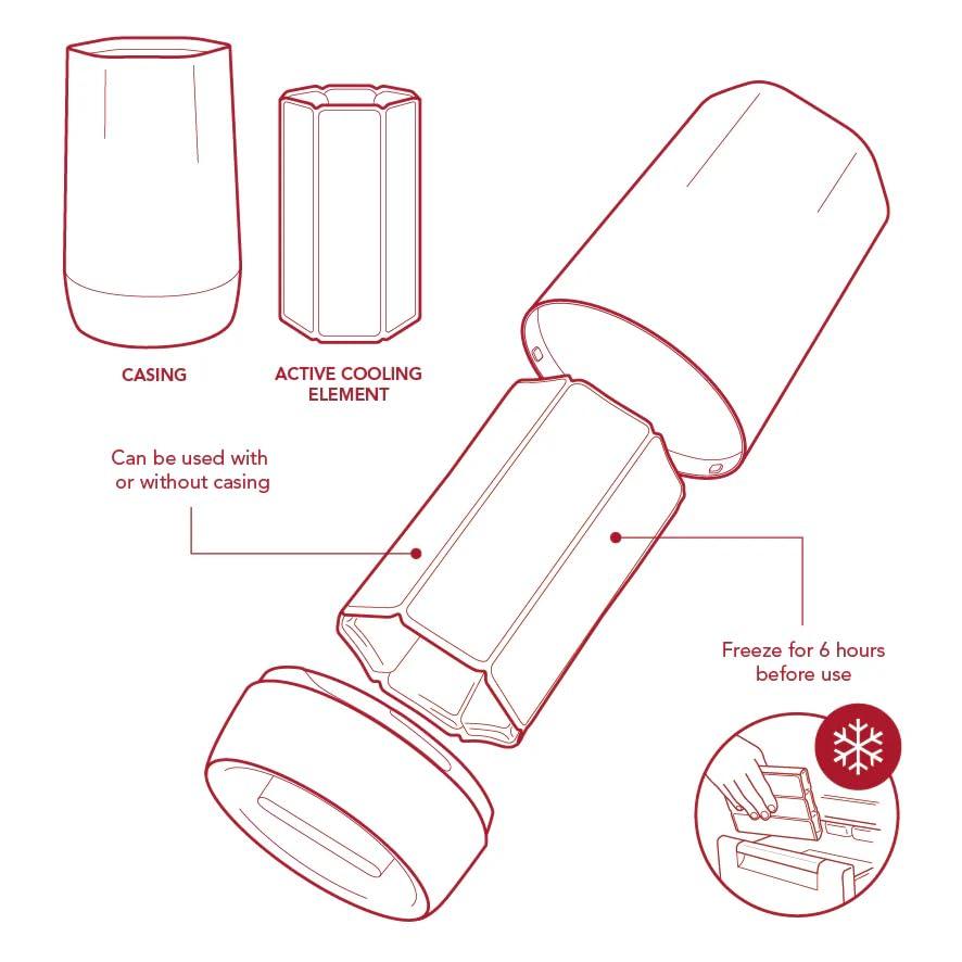 [Officially Imported] Vacu Vin Wine Cooler, HEXO Graphite Vacu Vin Wine Chiller, Cools and Insulates, Perfect for Bars, Cafes, and Commercial Use