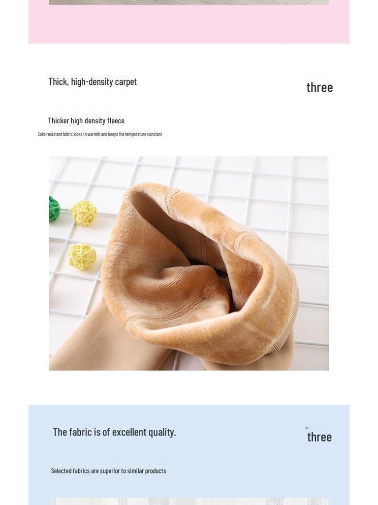 1600D Girls' Winter Dragon Claw Wool Pants & White Dance Socks Set