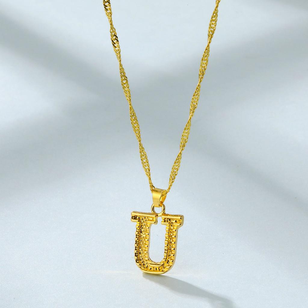 

Модное Стильное Сплавное Ожерелье с Буквой и Уникальным Алфавитным Дизайном Для Стильных Носителей U