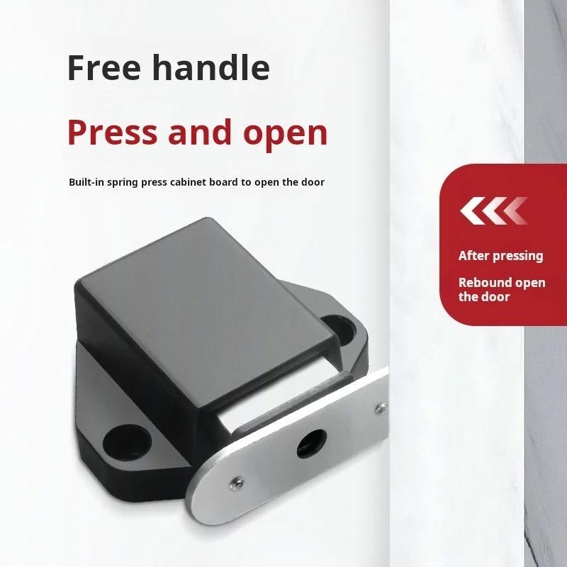 4pcs Touch Magnetic Latches Press Catch Latch for Cabinet Door Cupboard Black