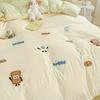 Cartoon Cotton Towel Embroidered Comforter Set Machine Washable Bed Linen Bedding Spring New Soft Breathable Fitted Sheet