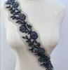 RM-802 Hot Sale Beaded Rhinestone Flower Lace Applique Trim Sewing Motif Embroidery