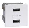 Simon Connect USB-oplader K45 Type A-stopcontact 5V/2,1A Zuiver Wit K126E/9 Tsc-K126E-9