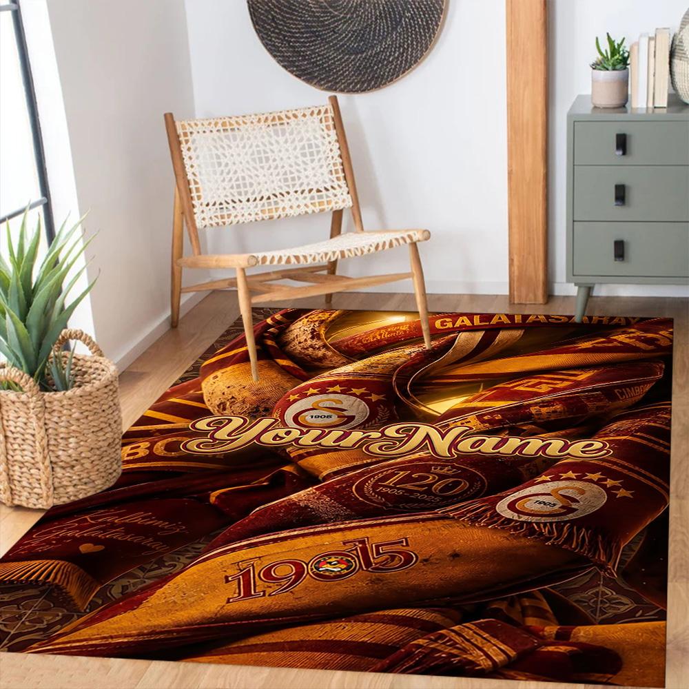 Galatasaray Personalized Text Floor Mat Suitable For Game Room Hallway Bedrooms Foyer Antislip Rug Anime Office Decor Wedding Party Gift