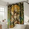 Funny Jungle Monkey Tribe Shower Curtain - Creative Tropical Animal Art Illustration - Indoor Home Bathroom Decor Bath Curtain