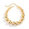 Exaggerated Goth Acrylic CCB Big Ball Bead Chain Necklace for Women Punk Chunky Heavy Short Choker Grunge Zircon Steampunk Men