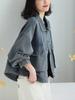 Plus Size Denim Jacket for Women: Casual Loose-Fit Slimming Retro Long Sleeve Top