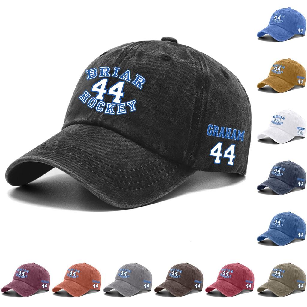 Vintage Washed Cotton Baseball Cap Soft Top Adjustable Fit Embroidered Number and Letter Design Classic Style Hat for Everyday Wear