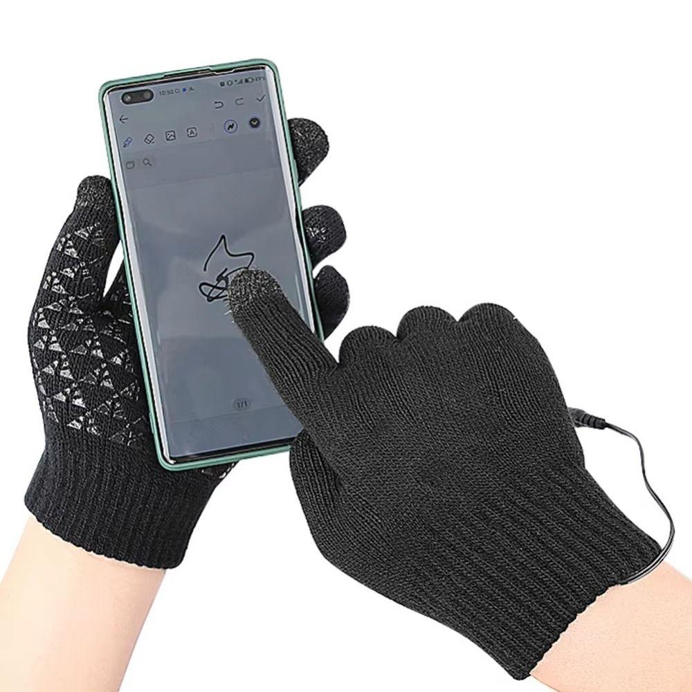1 Level 3 Level Winter Heated Gloves Knitted Polyester Gloves  Autumn and Winter