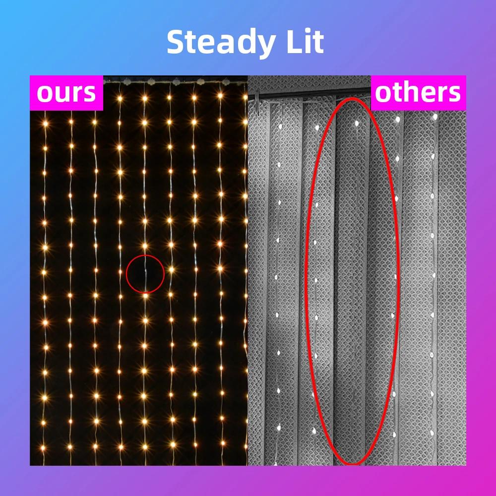 Smart LED DIY Curtain Lights with APP and Remote Control Background Wall Bedroom Decoration Light Christmas Halloween Decoration