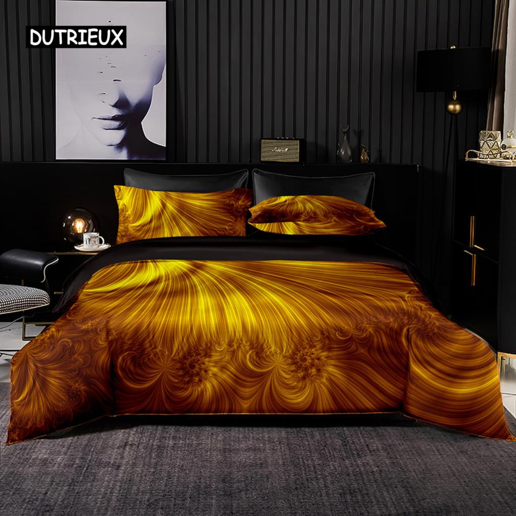 

Текстурированный пододеяльник с цветочным узором черного и золотого цвета, постельное белье, наволочки для премиального черного цвета, для взрослых мужчин, женщин, подарки, украшение спальни EU single(135x200cm)