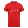 Heartbeat Of Plane T Shirt Unisex Cardiogram Space Enthusiasts Tops Funny Travel Gift Casual T-shirt Cotton Comfortable Leisure Tee